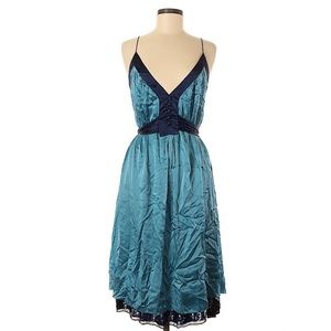 NWT Derek Lam Blue Silk Cocktail Dress